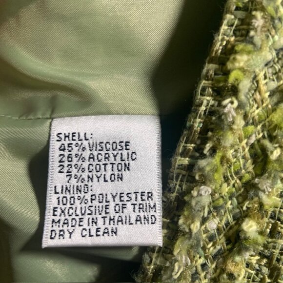 Talbots Collarless Tweed Blazer Eyelash Fringe Trim Preppy Old Money - Size 4 - Picture 8 of 12